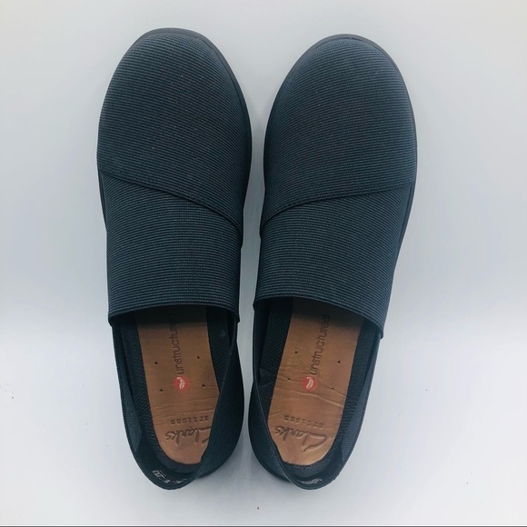 Clarks unstructured charcoal gray women’s slip on loafers size 7.5 - Picture 5 of 9